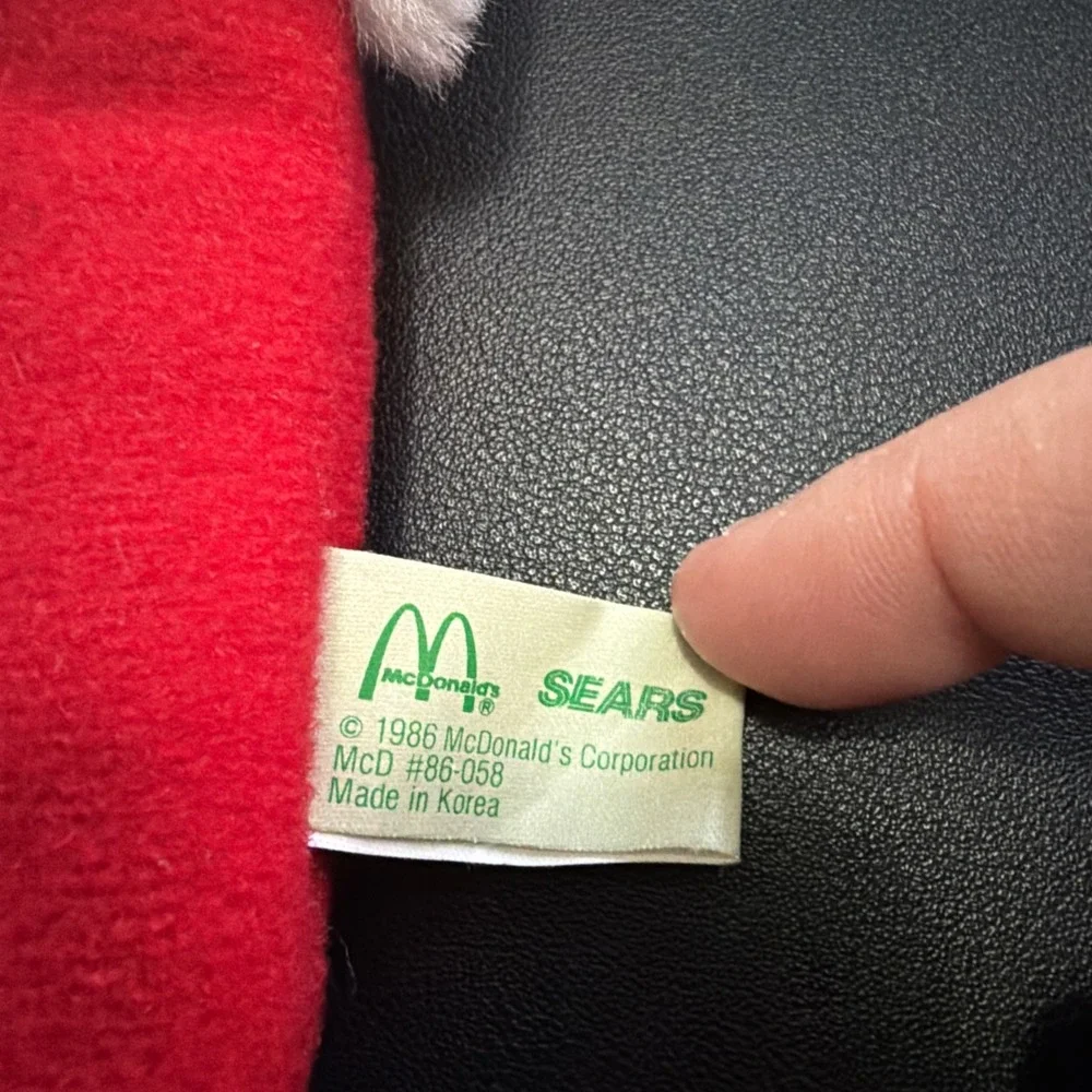 Vintage McDonalds An American Tale mini Christmas stocking red circa 1986!